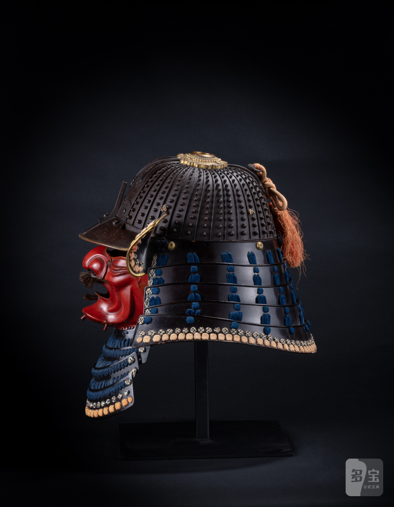 A helmet with raised rivets (hoshi-bachi) and a face mask (mempo), signed Myochin no ki Munetomo, Japan, Edo period, 18th century - 图3